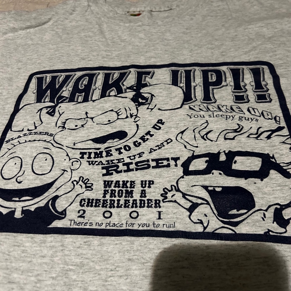 Vintage 2001‎ Rugrats Wake Up Rise & Shine Nickelodeon Graphic Tee XL Y2K Retro